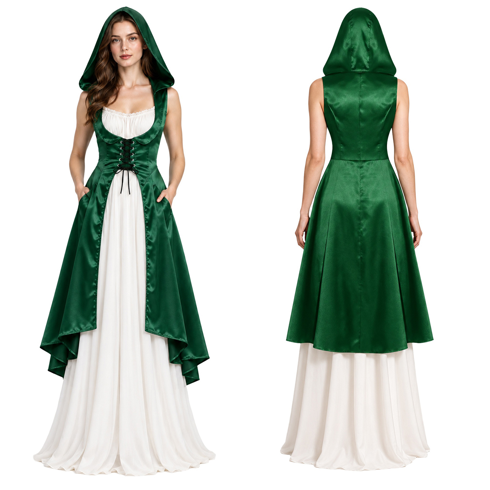 Dresses - Dames Middeleeuwse Renaissance Victoriaanse Kostuum Vetersluiting