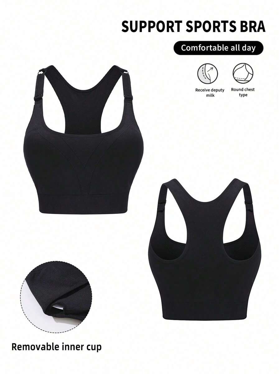 Seamless Ribbed Workout Tank Top - 1 stuks zwarte sport tanktop zonder