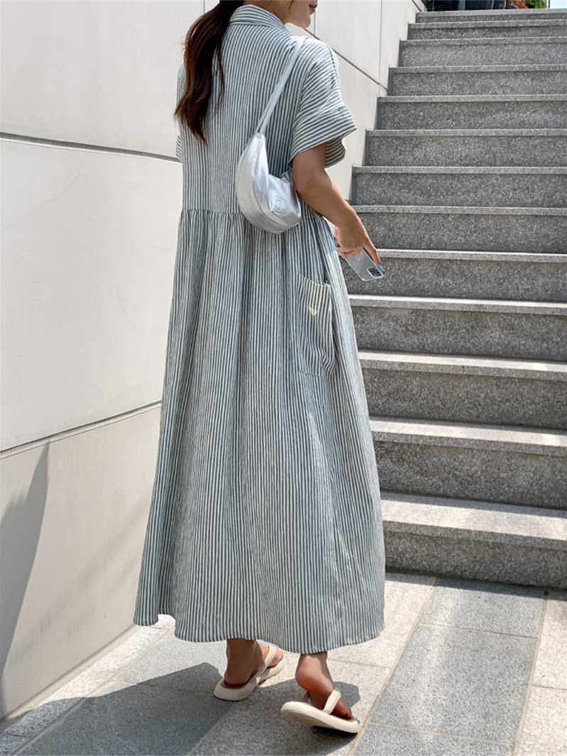 Retro Koreaanse stijl loszitte - Korean Style A Line Shirt Dress recensie en prijs