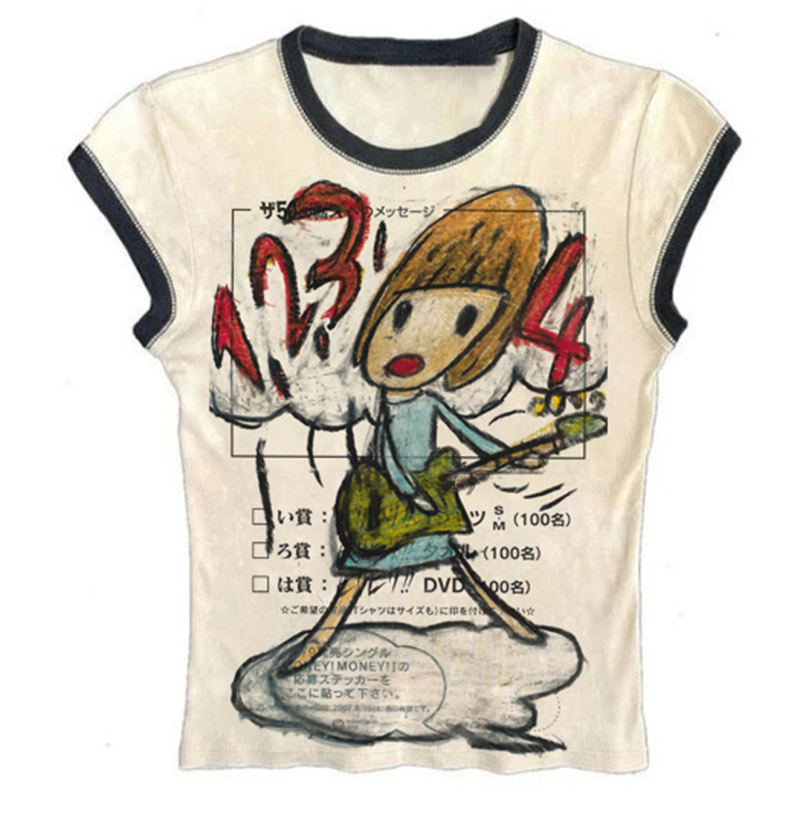 Y2K Koreaanse populaire kledin - Y2K Graphic Baby Tee Crop recensie en prijs