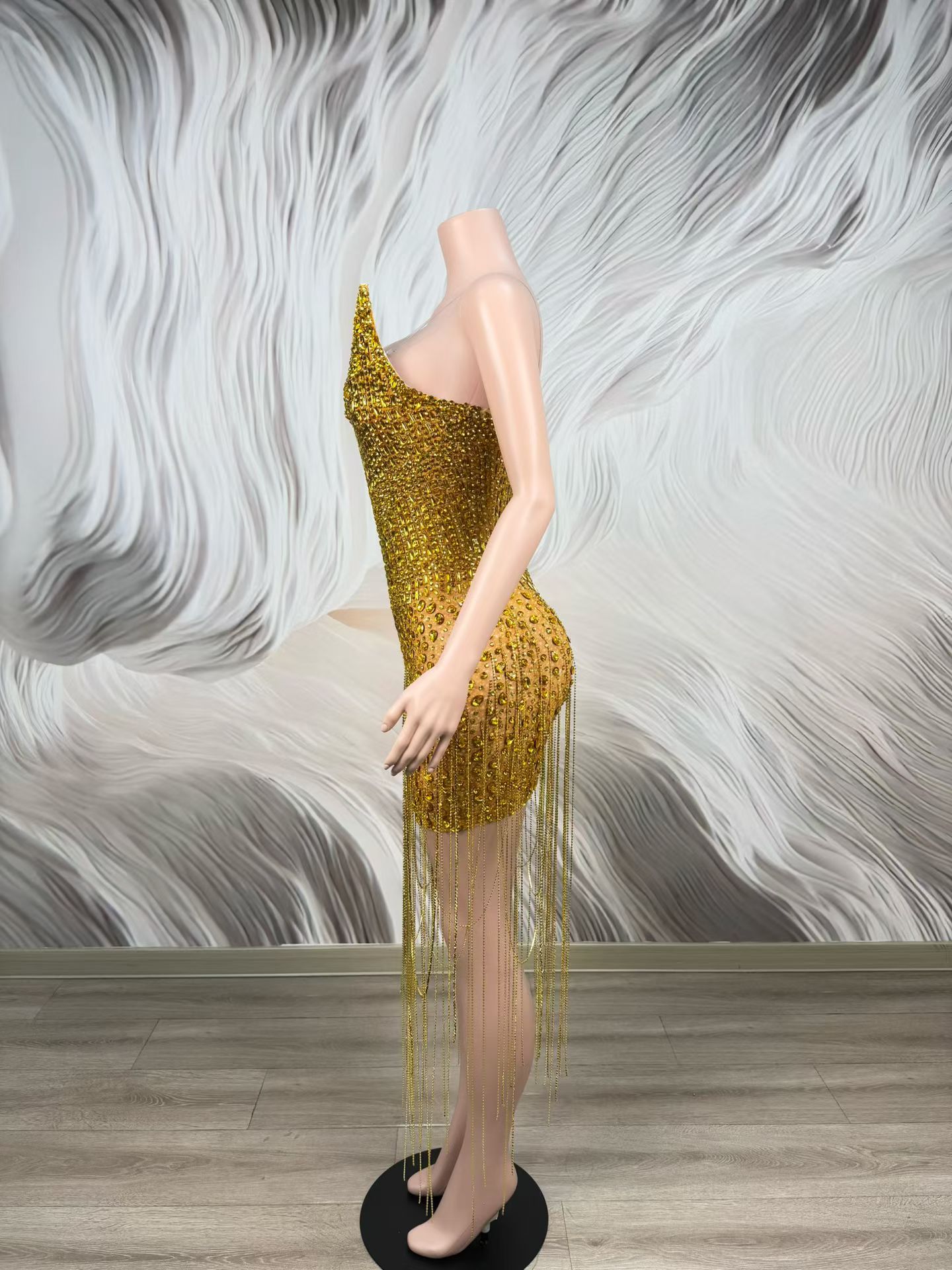 Verjaardagsfeestje Luxe Gouden - Sparkly Rhinestone Club Party Dress recensie en prijs